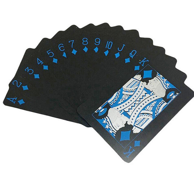 54 Pieces Waterproof PVC Black Plastic Playing Cards Set Poker Cards Texas Poker Card Classic Pokers Family Gather Game Props