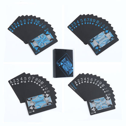 54 Pieces Waterproof PVC Black Plastic Playing Cards Set Poker Cards Texas Poker Card Classic Pokers Family Gather Game Props