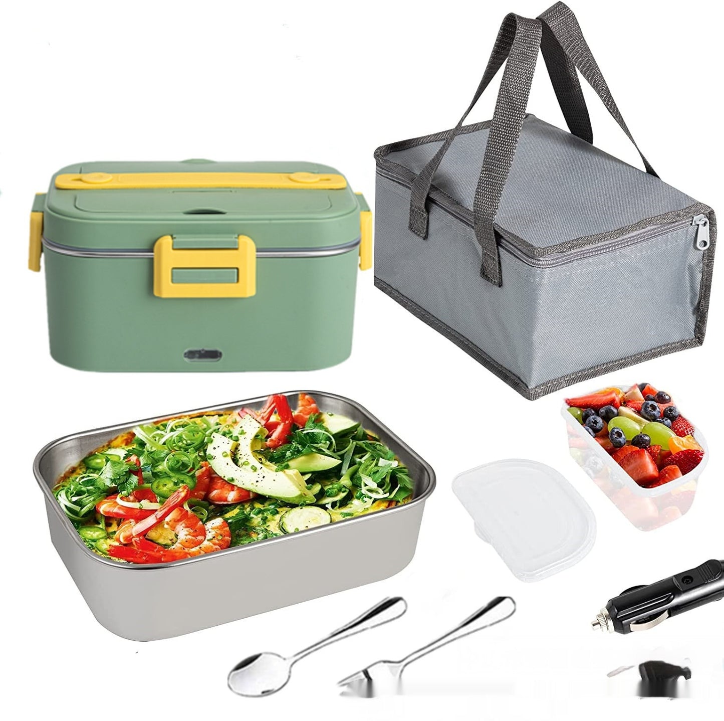 75W Electric Lunch Box Portable Household Car-mounted Heating No Water Injection