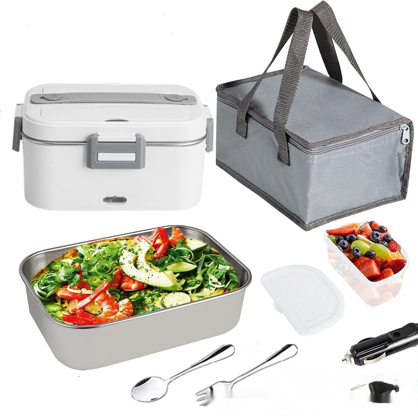 75W Electric Lunch Box Portable Household Car-mounted Heating No Water Injection